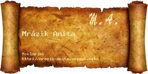 Mrázik Anita névjegykártya