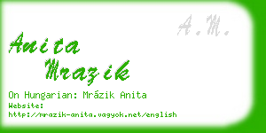 anita mrazik business card