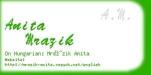 anita mrazik business card